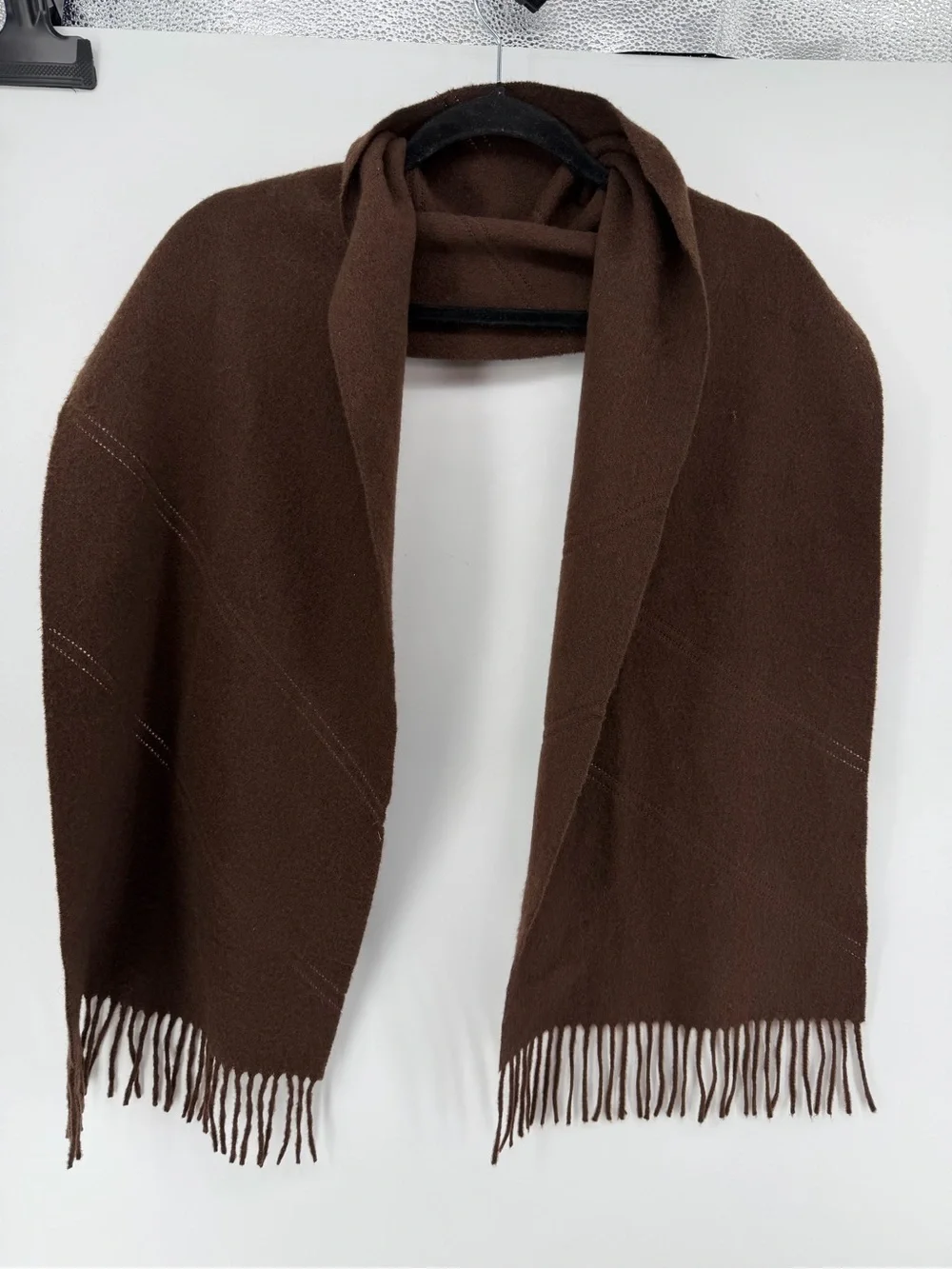 Standun Irish Tradition 100% Cashmere Scarf Brown Fringe Unisex Ireland 62